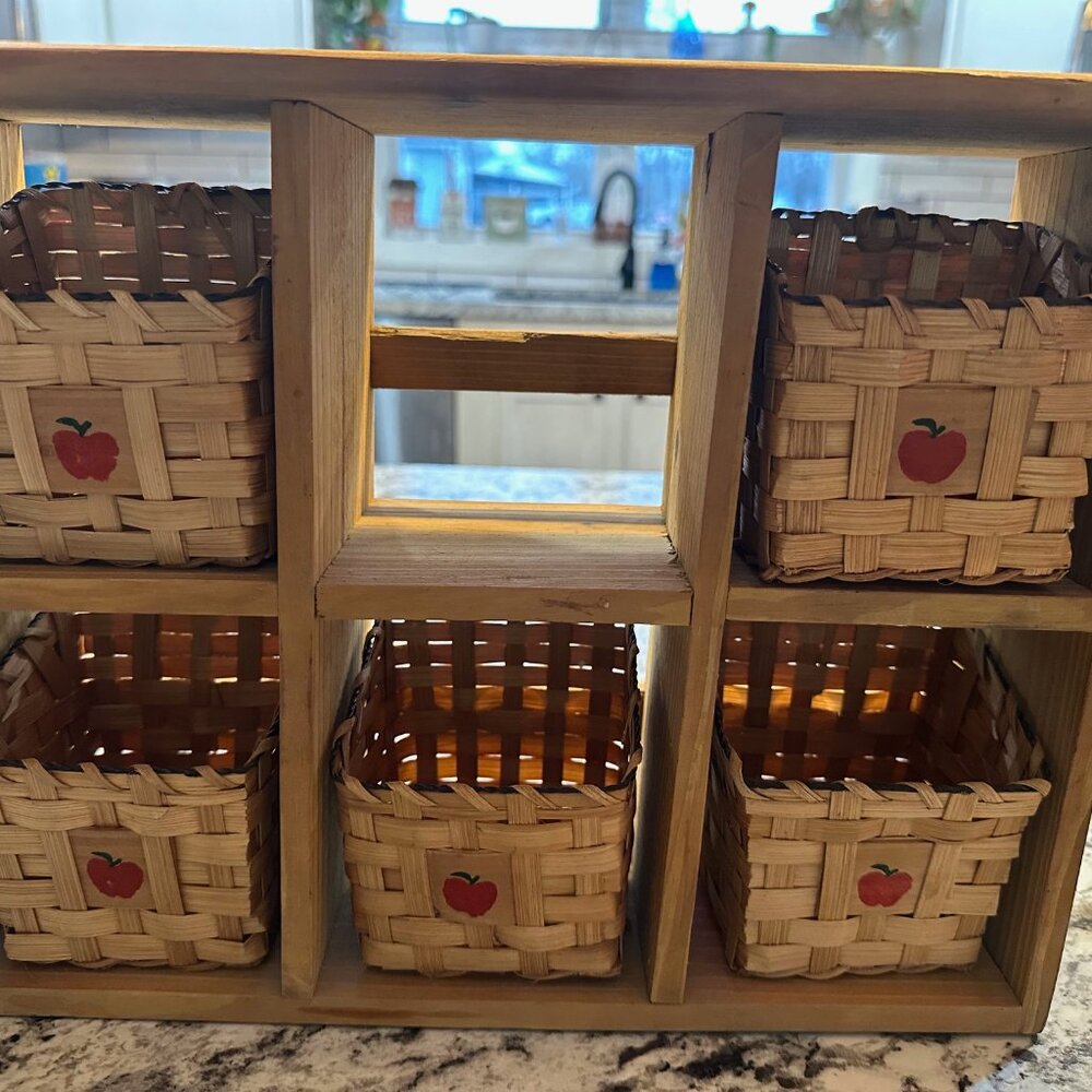 VINTAGE WOODEN ORGANIZER CABINET